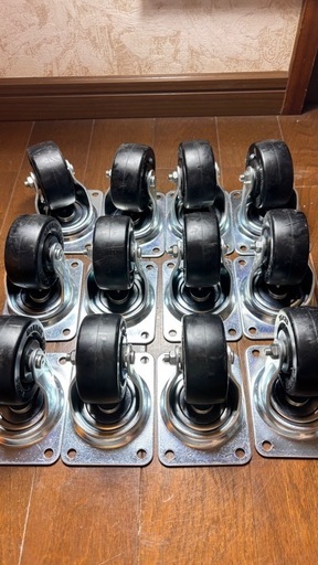 【未使用】ハンマーキャスター 440G-R75 ゴム車 12個セット 平付旋回タイプ