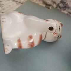 中国製陶器セット 急須 猫醤油さし2点セットの画像