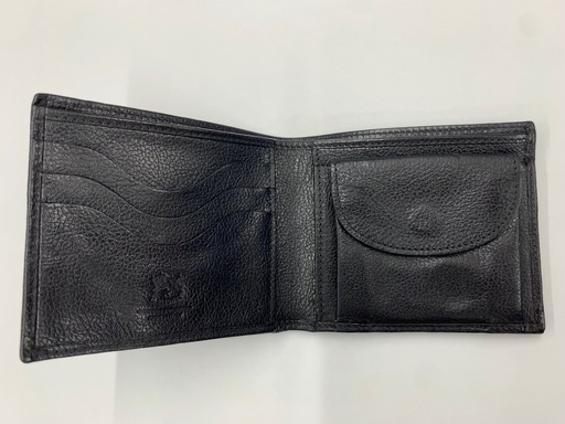 デパート 送料無料 イルビゾンテ BISONTE 転売利用可】IL 二つ折り財布 (さ 黒皮 小物