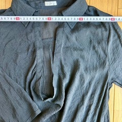 大幅値下‼️ほぼ未使用  楊柳 クレープ生地 トップス　Ｍ 黒 の画像