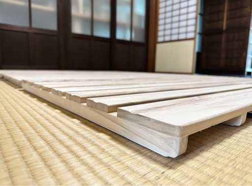 三つ折りすのこマット/天然木桐材(無塗装）