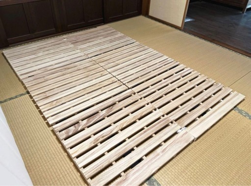 三つ折りすのこマット/天然木桐材(無塗装） 決まりました】三つ折りすのこマット/天然木桐材(無塗装）
