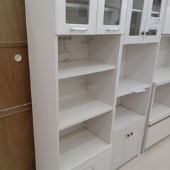 ★ジモティ割あり★ （有）福山木工所 食器棚 ホワイト W60×D39×H180.5 クリーニング済み TC8209