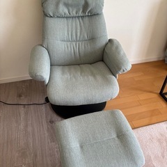 【引き渡し決定】美品！1人用ソファ　オットマン付き　グリーン