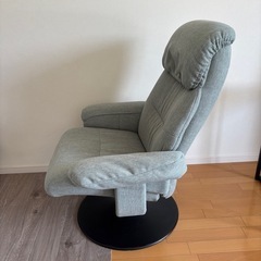 【引き渡し決定】美品！1人用ソファ　オットマン付き　グリーンの画像