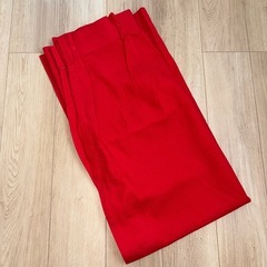 日本製 綿100% カーテン 赤 約135×105cm
