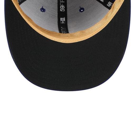 ネイビーゴールドのLAキャップ、ワールドシリーズチャンピオンロゴ付き。Los Angeles Dodgers New Era Roya