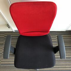 ☆デスクチェアー SNC-NET 14Aシリーズ サンワサプライ株式会社 ひじ付 ハイバック 赤 レッド ジャンク品（NF250416）Zi-1957の画像