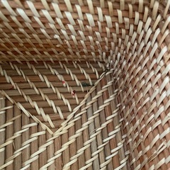無印良品　重なるラタン長方形ボックス・小 蓋付き　2個の画像
