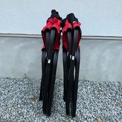 【Coleman】コールマン　サイドテーブル付デッキチェア２脚セットレッドの画像