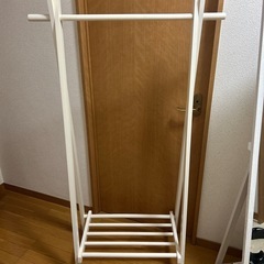 木製ハンガーラック(白)