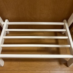 ⚠️本日で締切！最終値下げです⚠️木製ハンガーラック(白)の画像
