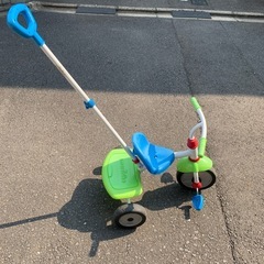 三輪車★スマートトライク ファン カゴ付き　押手棒付の画像