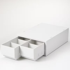 【2個セット】無印良品　ポリプロピレン 小物収納ケース 中 引出２個 ホワイトグレーの画像