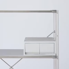 【2個セット】無印良品　ポリプロピレン 小物収納ケース 中 引出２個 ホワイトグレーの画像