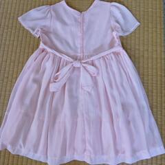 キッズ ワンピース ピンク 花モチーフの画像