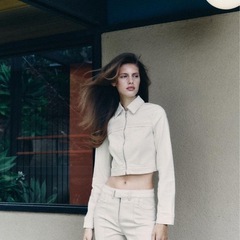 新品未使用 ZARAザラ ベージュ ジージャン クロップドデニム...