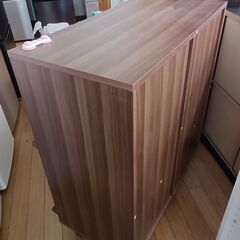 値下げしました！★ジモティ割あり★  マガジンラック ブラウン H98×D47×W80 クリーニング済み TK4909の画像