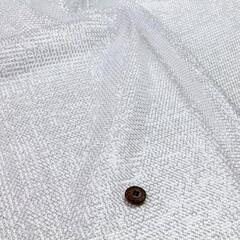 ラメネット生地　シルバー×白　生地　布ハンドメイド品、ドレス、文化祭等にの画像