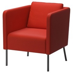 IKEA イケア　ソファ　赤オレンジ