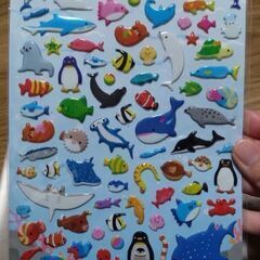 海の生き物　ぷくぷくシール