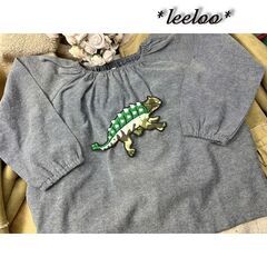 人気の恐竜アンキロサウルス/カモフラージュｂ★大ワッペン緑迷15-1枚の画像