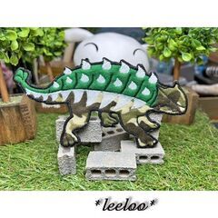 人気の恐竜アンキロサウルス/カモフラージュｂ★大ワッペン緑迷15-1枚