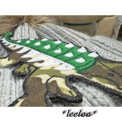 人気の恐竜アンキロサウルス/カモフラージュｂ★大ワッペン緑迷15-1枚の画像