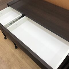 ★ジモティ割あり★  サイドボード ブラウン H96×W87×D35 クリーニング済み KJ9514の画像