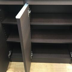 ★ジモティ割あり★  サイドボード ブラウン H96×W87×D35 クリーニング済み KJ9514の画像