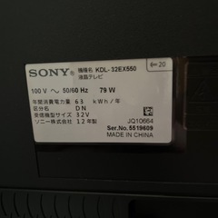 テレビ（おそらくジャンク品）の画像