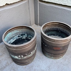 【ジャンク】火鉢2個セット　銅製か真鍮製かわかりません。の画像