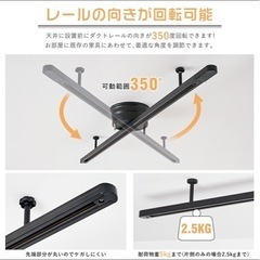 ライティングダクトレール 引掛けシーリング スポットライト3つ付きの画像
