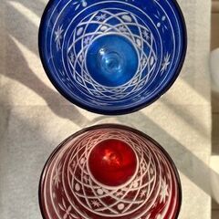 値下げしました　切子ワイングラス　２個セットの画像