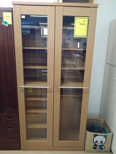 ジモティ割有り‼️【D439】スライド書棚 ニトリ カルテット90  ブラウン