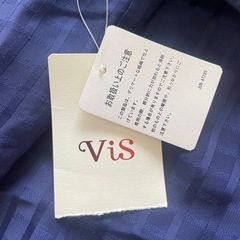 大幅値下げ♪新品未使用 ¥4,200- ♪ Vis ♪ M ネイビーチェック 膝丈の画像