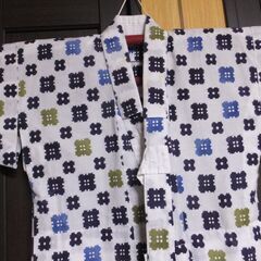 子供浴衣★井桁★注染★サイズ１２０の画像