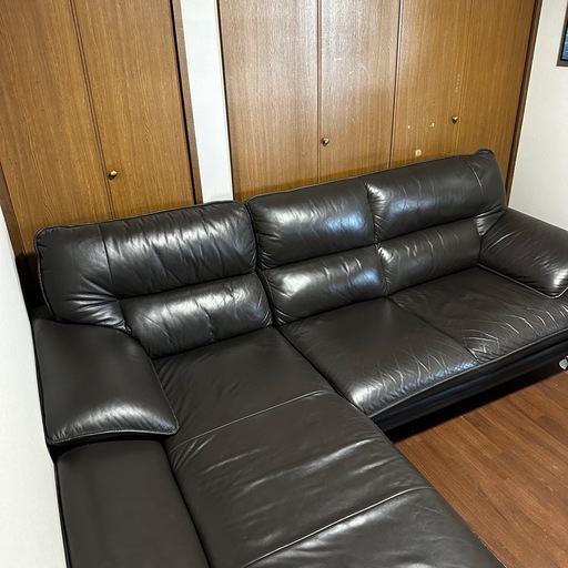 ニトリ 本革 ロゾ4 ※引取り希望　カウチソファ　右カウチタイプ 5人用本革右肘カウチソファ(ロゾ4 BE RC) 【配送員設置】 【5年