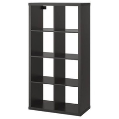 IKEA 木製カラー ボックス グレー 棚+布製ボックス4つ