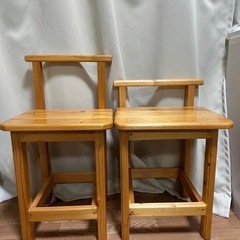 ハンドメイド　椅子　2点セット　