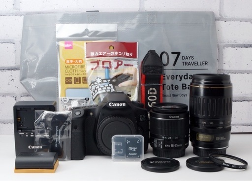万能レンズつき✨超美品✨️Canon EOS 60D✨スマホ転送OK 付属品充実 S数約3800回！Canon EOS 60D○超望遠付き○スマホ転送可能 1ヶ月動作