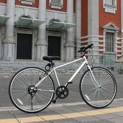 自転車　クロスバイク　変速　ジャンク（シルバー）