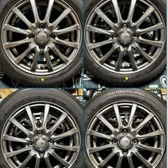 ㉛155/65R14新品タイヤ4本と中古美品ホイールとナット付きの画像