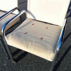 スチール製 布椅子2脚セットの画像