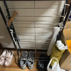 【500円】シューズラック（金属製・上部棚付き・自取限定）