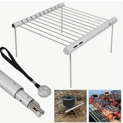 在庫3　新品 ステンレスラック 五徳 クッカースタンド コンパク...