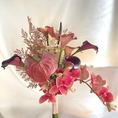 結婚式ブーケ　アーティシャルフラワー　ブーケ　ブートニア