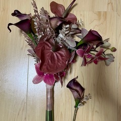 結婚式ブーケ　アーティシャルフラワー　ブーケ　ブートニアの画像