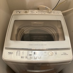 【4/23までのお引取り】AQUA 洗濯機 7.0kg AQW-GV70J 2021製　動作確認済みですの画像