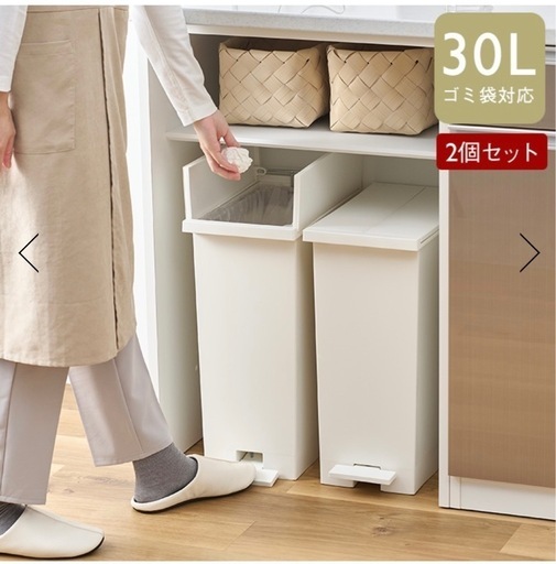 KEYUCA/ケユカ　ダストボックスLゴミ箱　ホワイト　2個セット